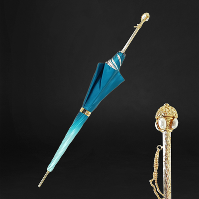 Beautiful turquoise polyester satin umbrella