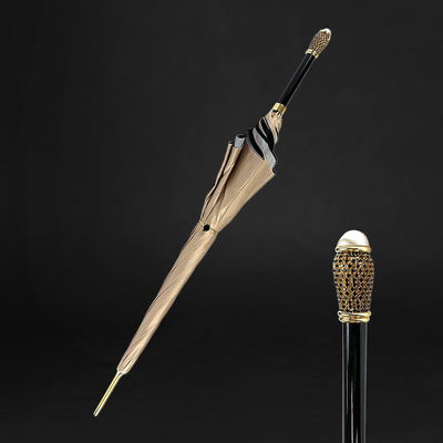 Elegant ladies' umbrella with leopard design