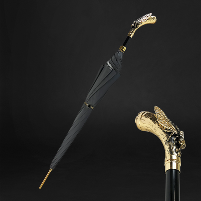 Elegant handcrafted umbrella with dragonfly design