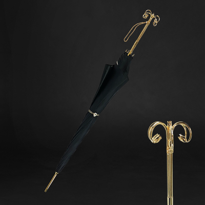 Elegant and classic umbrella design with a handmade exclusive handle