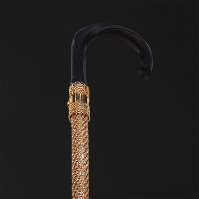 Leather handle walking sticks for women