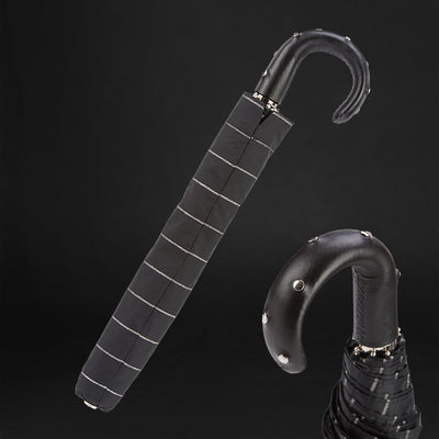 Black Striped Folding Umbrella  for Men