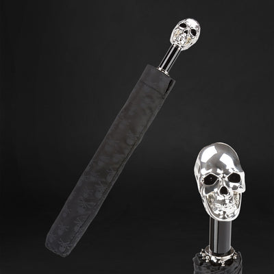 Silver skull statement accessory umbrella