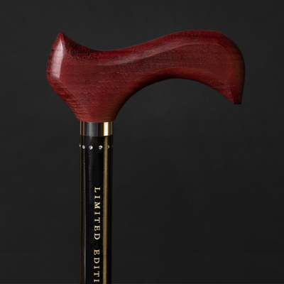 Premium Walking Cane with Swarovski® Crystals – Black Lacquer Shaft & Ash Wood Handle