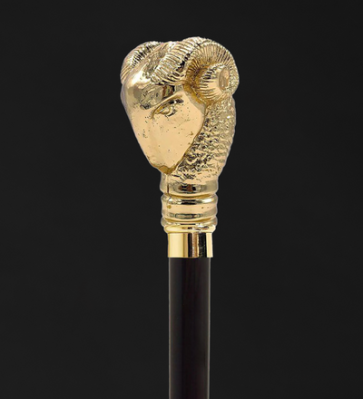 Designer Fantastic Golden Aries Handle Walking Cane
