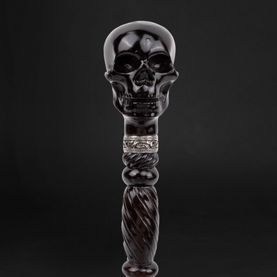 Folding Luxury Skull Wooden Walking Cane