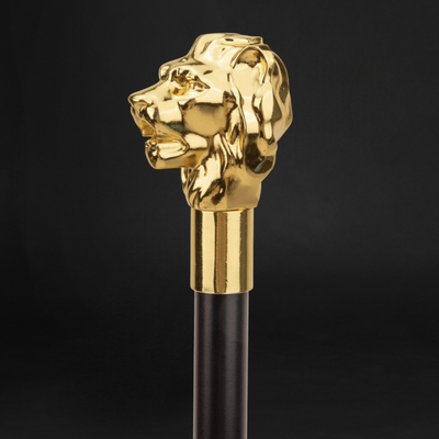 Gold Lion Head Luxury Walking Stick
