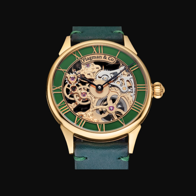 Handmade Steampunk Skeleton Mechanical Watch Men's Marriage Timepiece