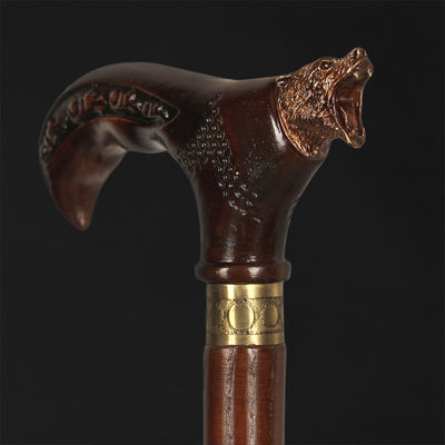 Wooden Walking Cane BEAR - Wood Walking Stick - ART WALKING STICKS