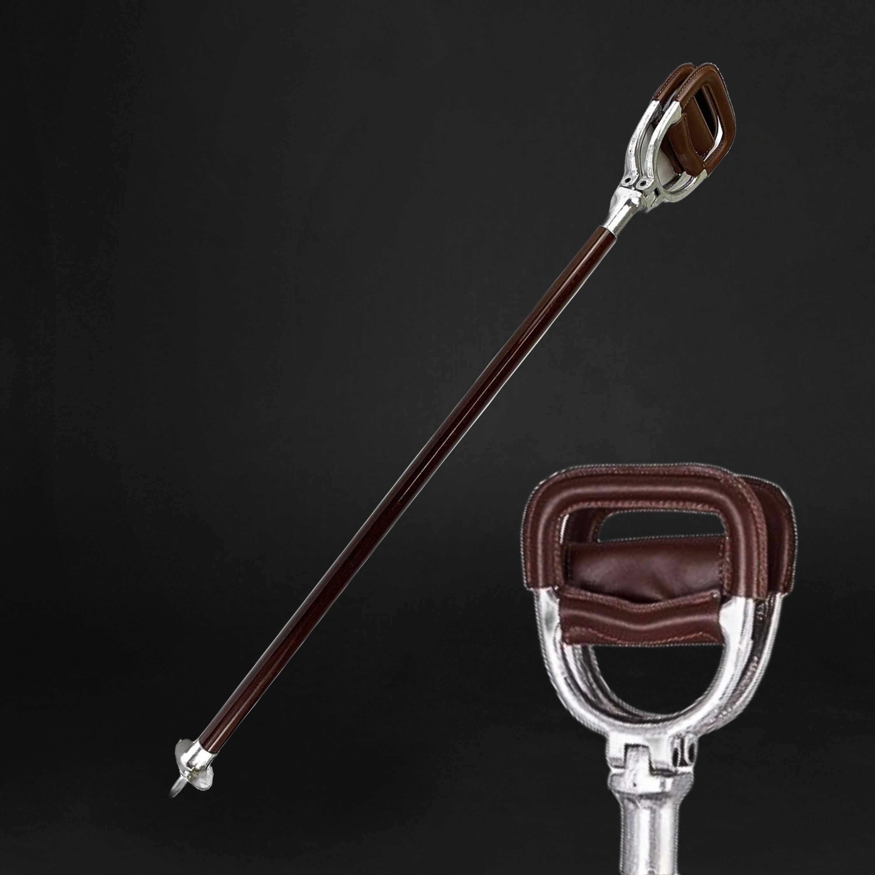 Shooting Stick Seat Folding Leather Hunting Shooting Golf Walking Stick