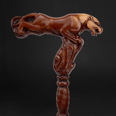 Leopard folding wlking cane for men