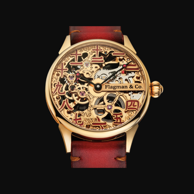 Designer Chinese Numbering Handcrafted Skeleton Watch