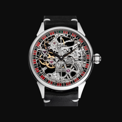 Roulette Skeleton Watch Engraved Casino Luxury Timepiece