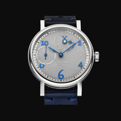 Handmade Dual Time Luxury Mechanical Watch – Silver Dress Watch