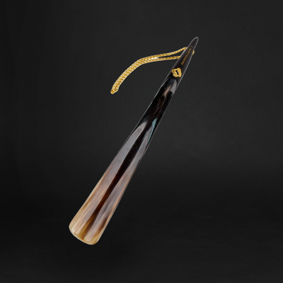Handcrafted Elegant Natural Horn Shoehorn – Dark Color