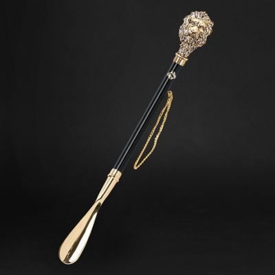 Majestic Gold Lion Shoehorn – 24K Excellence Handmade