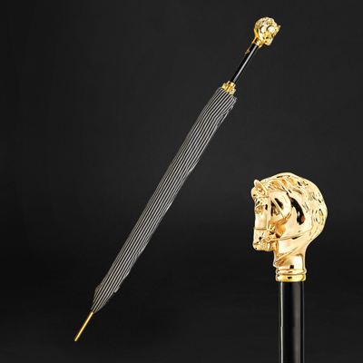 High-End Umbrella Featuring Detailed Horse Handle