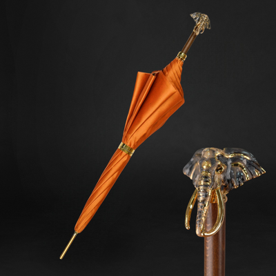 Designer golden elephant umbrella for bold style statements