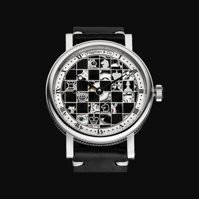 Handmade Chess Skeleton Watch Mechanical Steampunk Timepiece