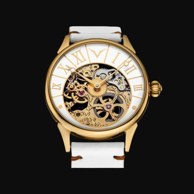 Handmade Unisex Skeleton Watch Art Deco Mechanical Timepiece