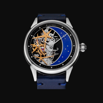 Steampunk Skeleton Mechanical Moon Watch – Space-Inspired Timepiece