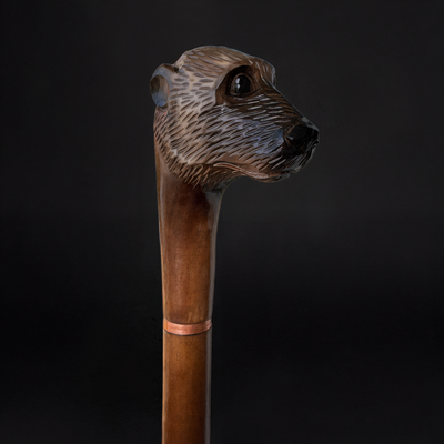 Wolverine Animal Hand-Carved Walking Cane