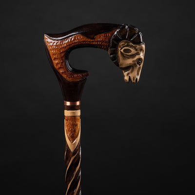 Animal Walking Canes Handle Ram Walking Stick