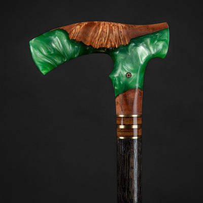 ArtWalkingSticks™ MAGIC Green Walking Cane - Unisex, Handmade