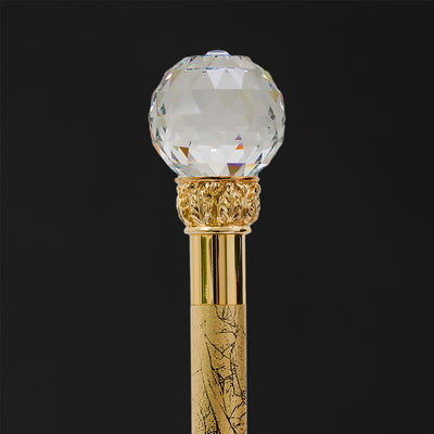 Elegant walking cane with crystal ball handle