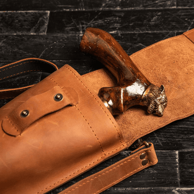 Bag for Walking Stick Storage, Walking Cane Case Leather