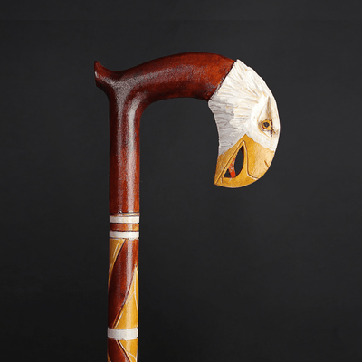 Bald Eagle Walking Cane Hand Carved - Art