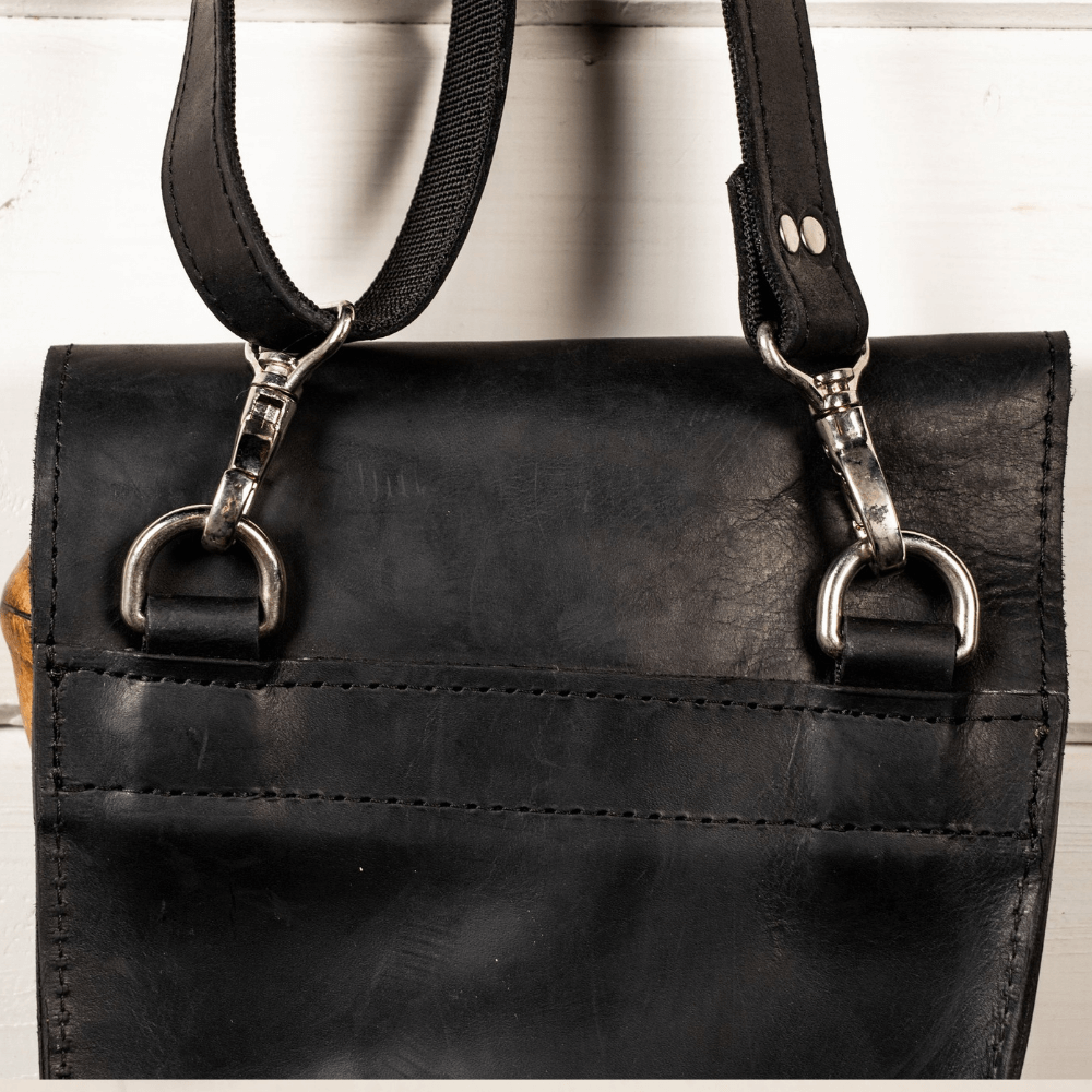 Black Bag for Walking Stick Storage, Walking Cane Case Leather