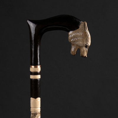 Black Panther Wooden Walking Stick, Walking Cane Hand Carved Handmade