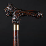 Carved Lion Head Comfortable Walking Cane, Unusual Crazy Walking Stick