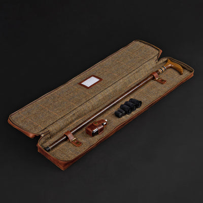 Case For Walking Cane and Stick with Polished Wax and 4 Rubber Tips