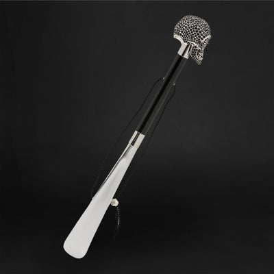 Black Swarovski® skull shoehorn luxury
