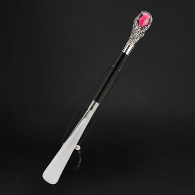 Brass Handle with Crystals Shoehorn