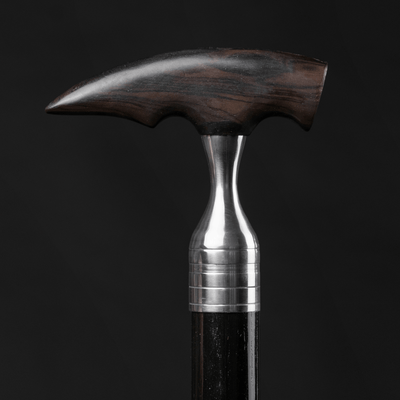 Ergonomic Walking Stick With Hidden Features, Ebony Wood