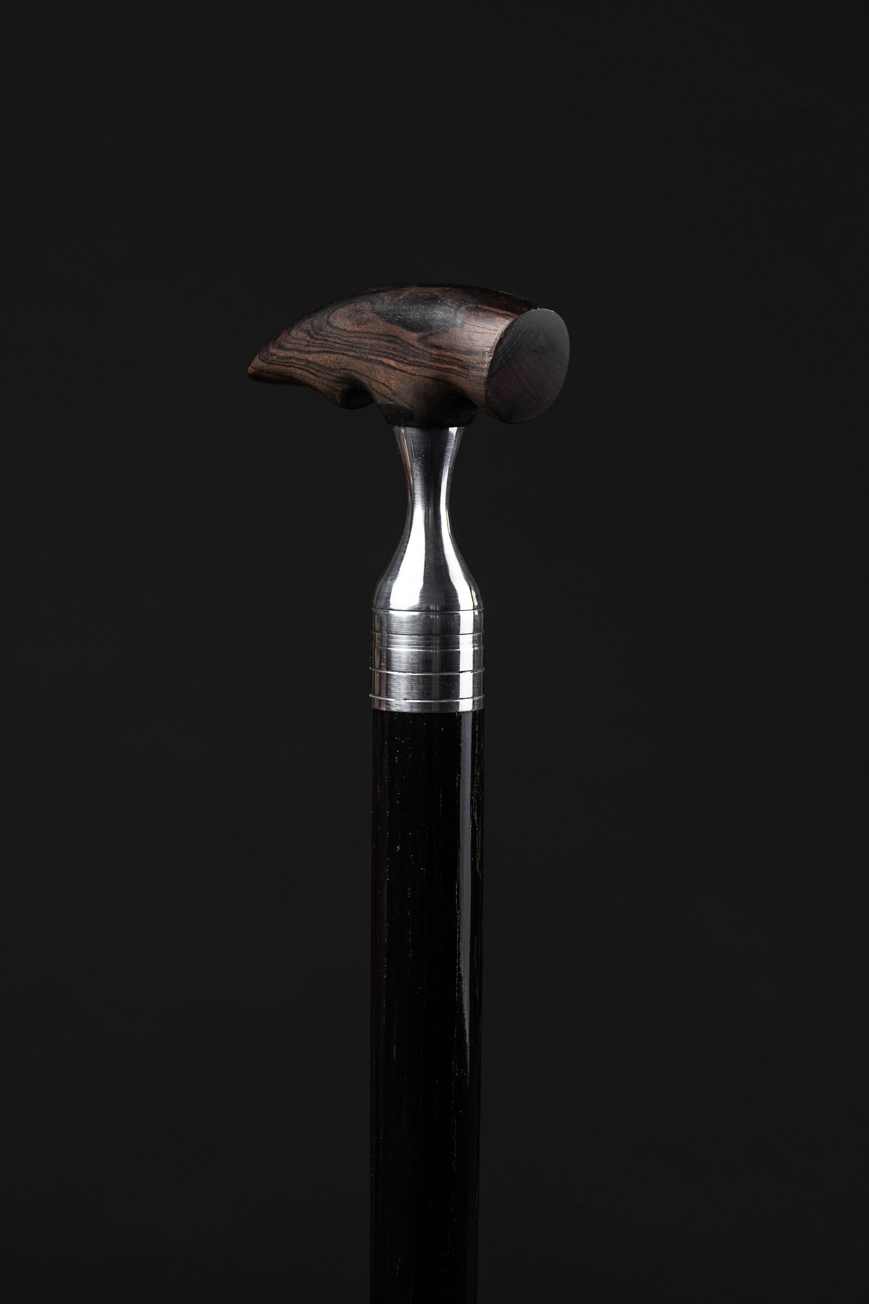 Ergonomic Walking Stick With Hidden Features, Ebony Wood | ART WALKING ...