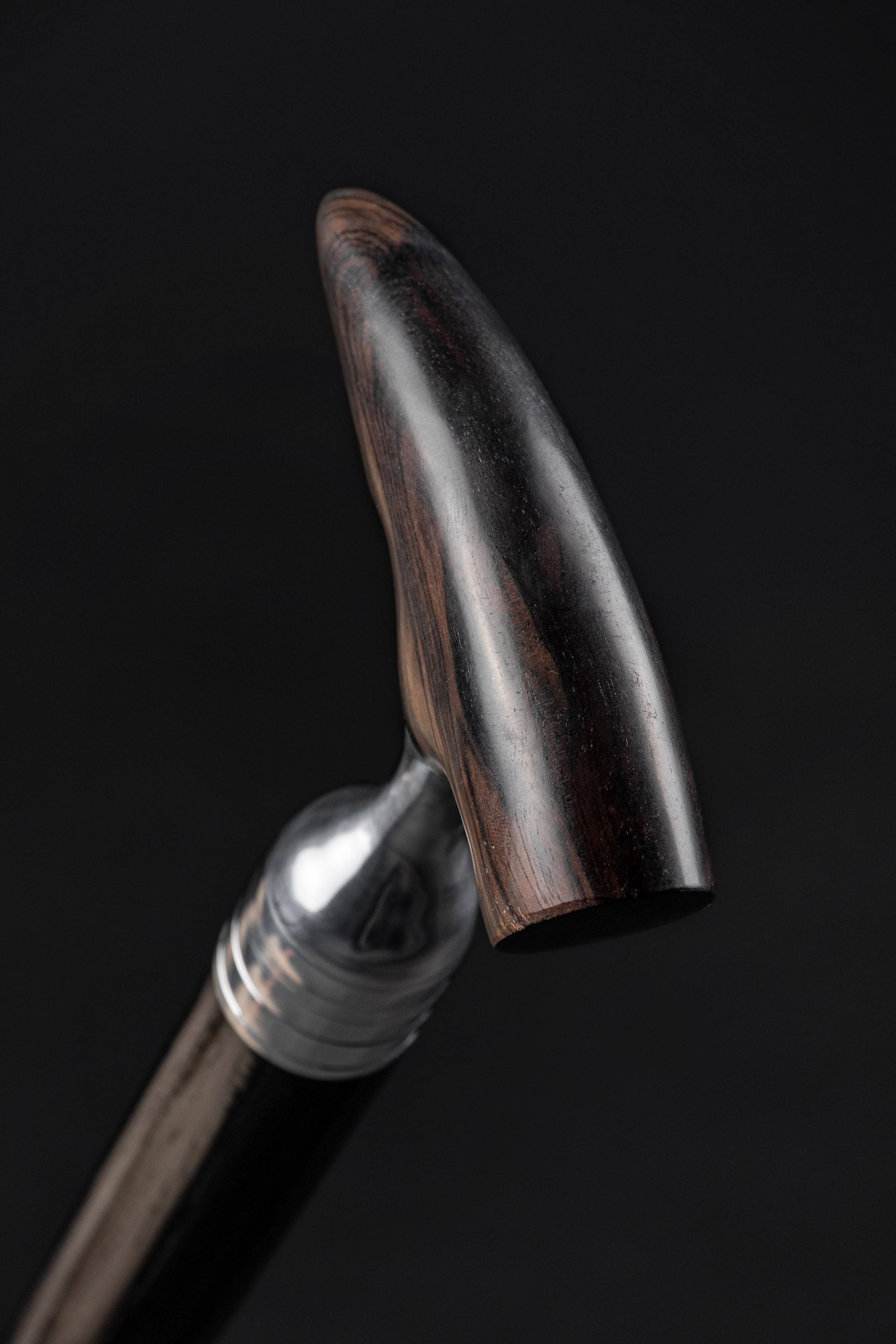 Ergonomic Walking Stick With Hidden Features, Ebony Wood | ART WALKING ...