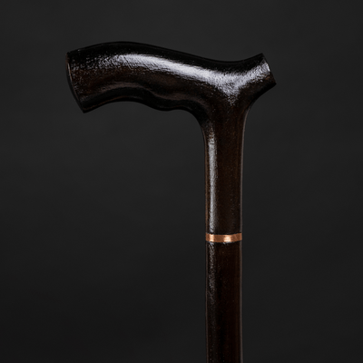 Ergonomic Wooden Walking Cane for Men and Women - Black