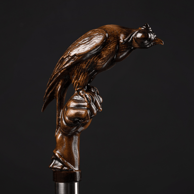 Falconry Walking Cane Fancy Hand Carved Cane, Best Canes for Seniors