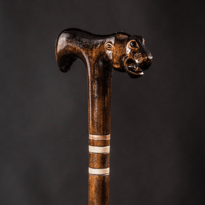 Fashionable Walking Stick Jaguar Walking Cane Hand Carved - Handmade