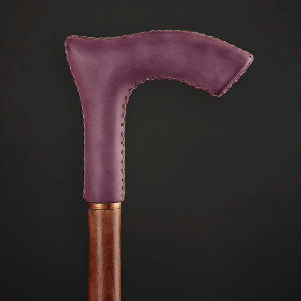 LEATHER Walking Stick Marsala Handle Wood Walking Cane Elegant Walk leather-walking-stick-marsala-handle-wood-walking-cane-elegant-walk