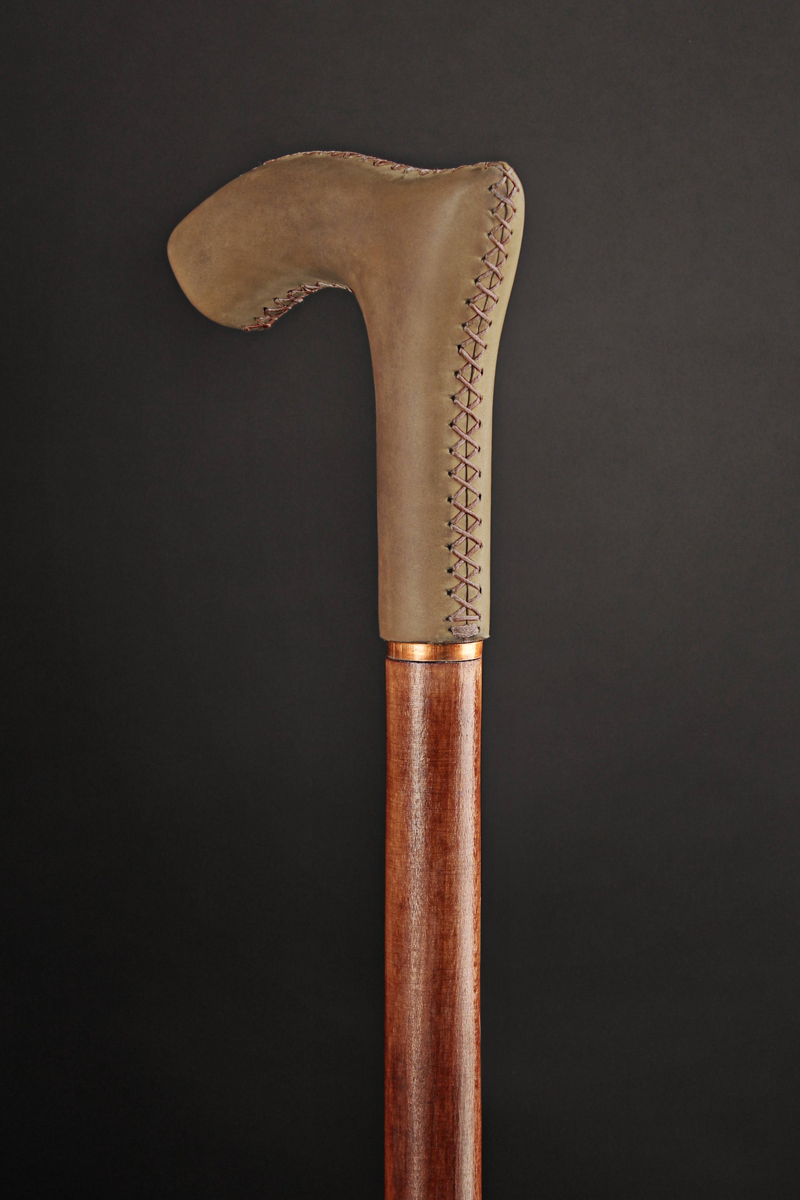 LEATHER Walking Stick Olive Handle Wood Walking Cane Elegant Walkin leather-walking-stick-olive-handle-wood-walking-cane-elegant-walkin