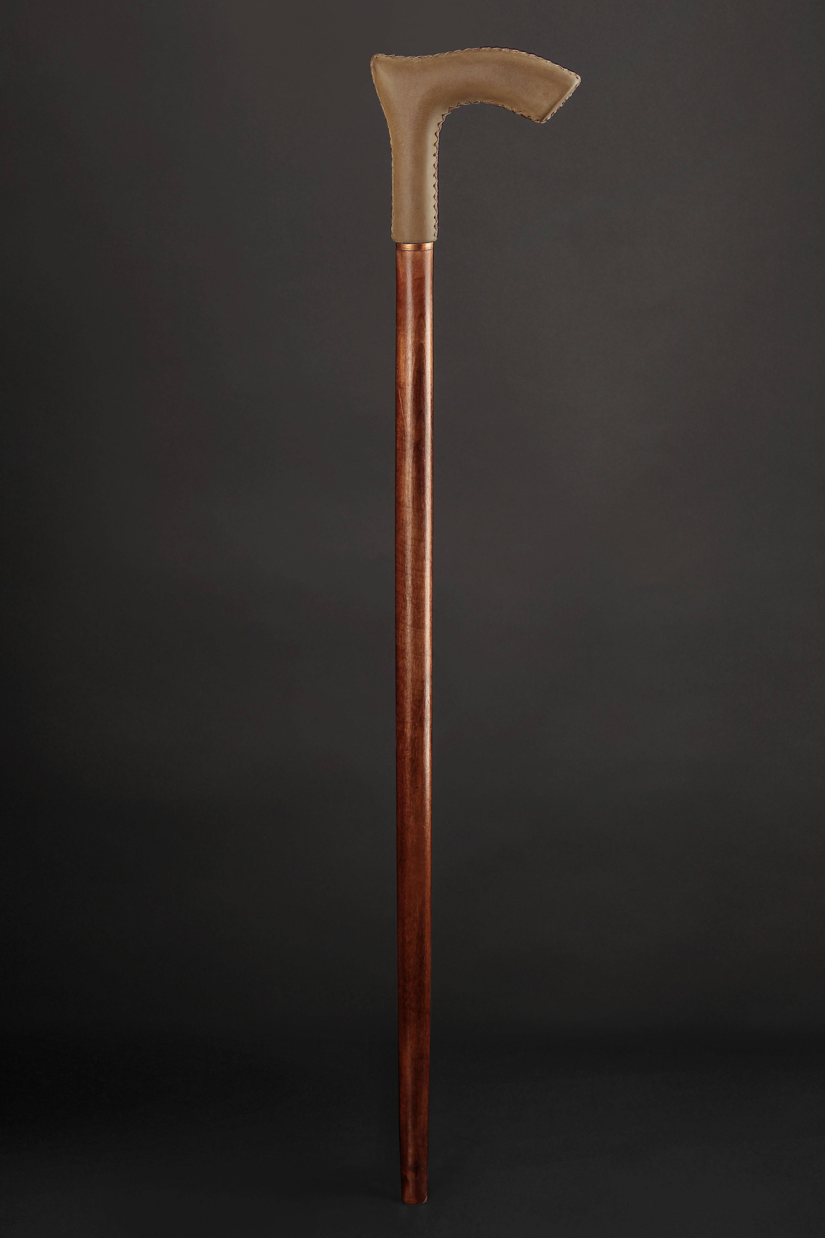 LEATHER Walking Stick Olive Handle Wood Walking Cane Elegant Walkin leather-walking-stick-olive-handle-wood-walking-cane-elegant-walkin
