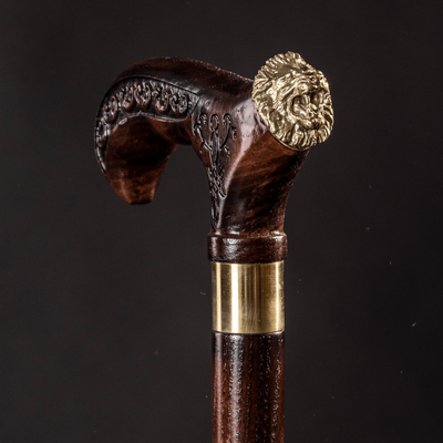 Lion Walking Stick, Wooden Walking Cane - Design Canes