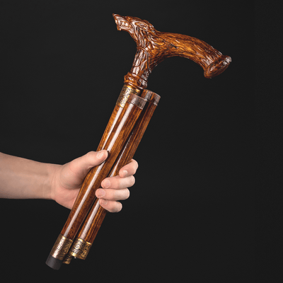Сollapsible Walking Cane - Wolf, Very Durable, Exclusive collection, Travel Canes