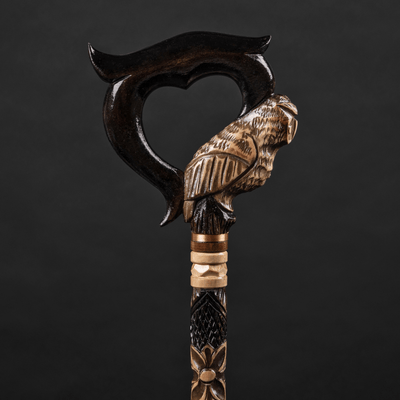 Owl Walking Cane, Carved Owl Head Walking Stick