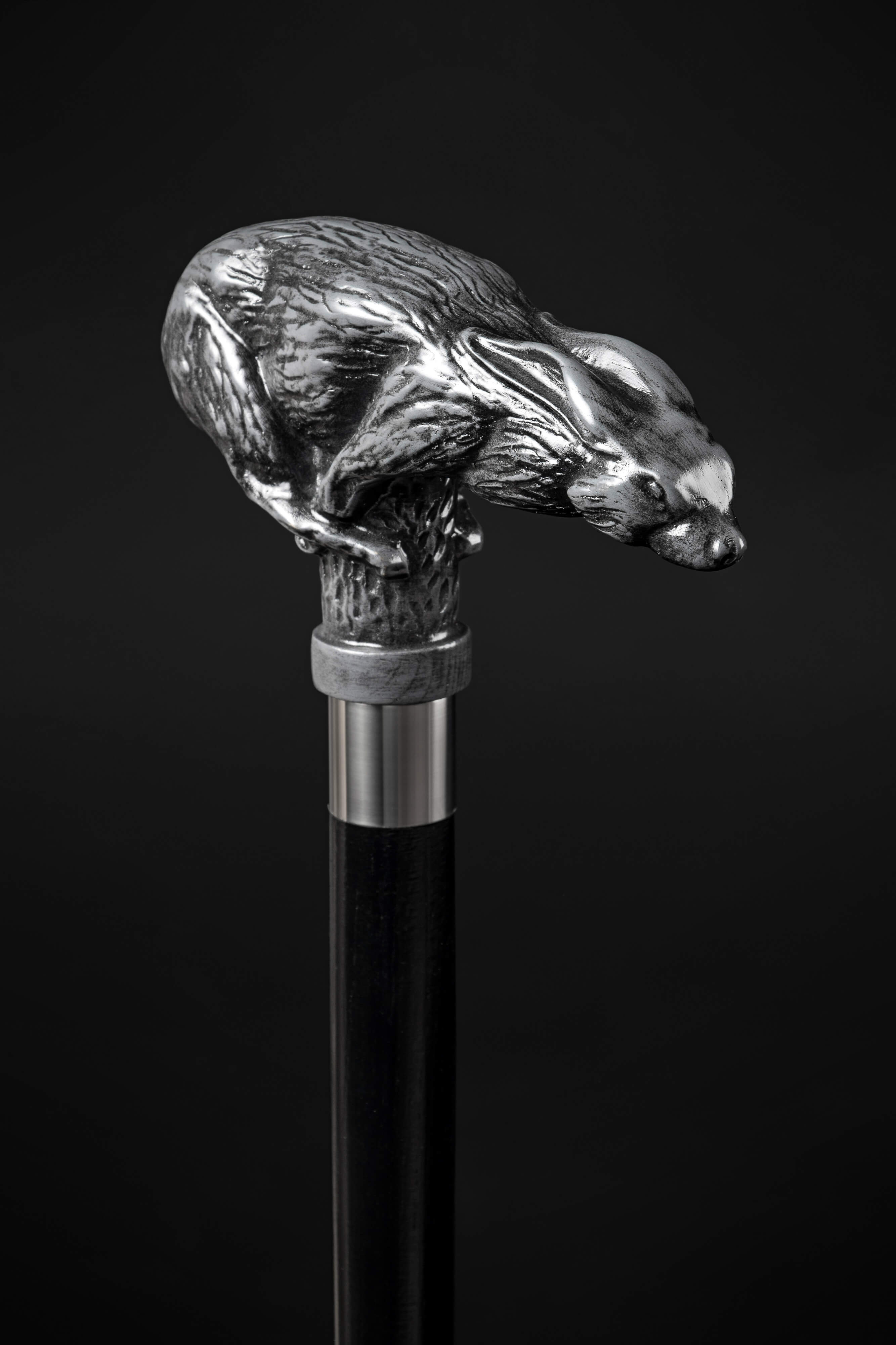 Rabbit Walking Cane, Wooden Rabbit Carving Head Walking Stick